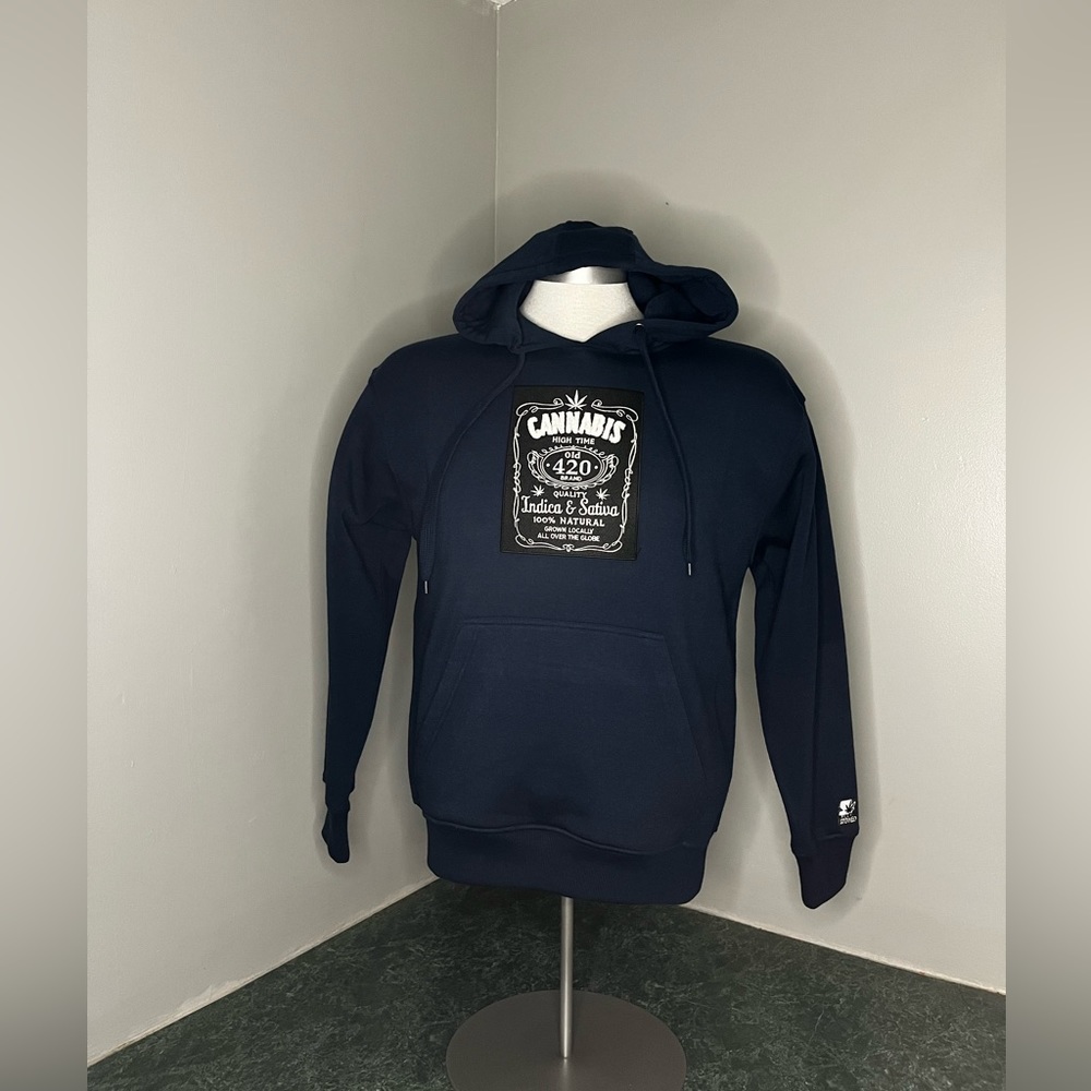 Navy blue mens hoodie in size large